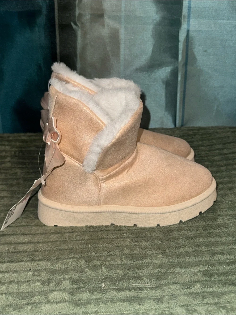 Sugar Girls' Blush Pink Faux-Fur Lined Winter Boots